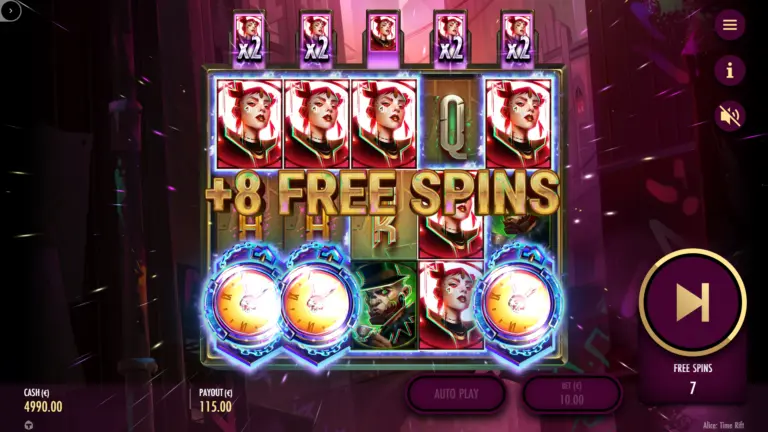 freespin alice time rift